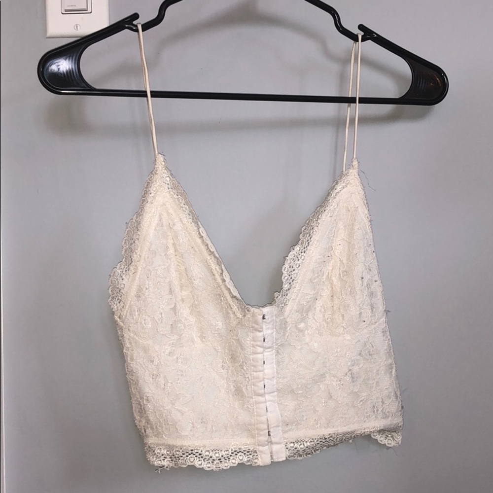 Lace white crop top